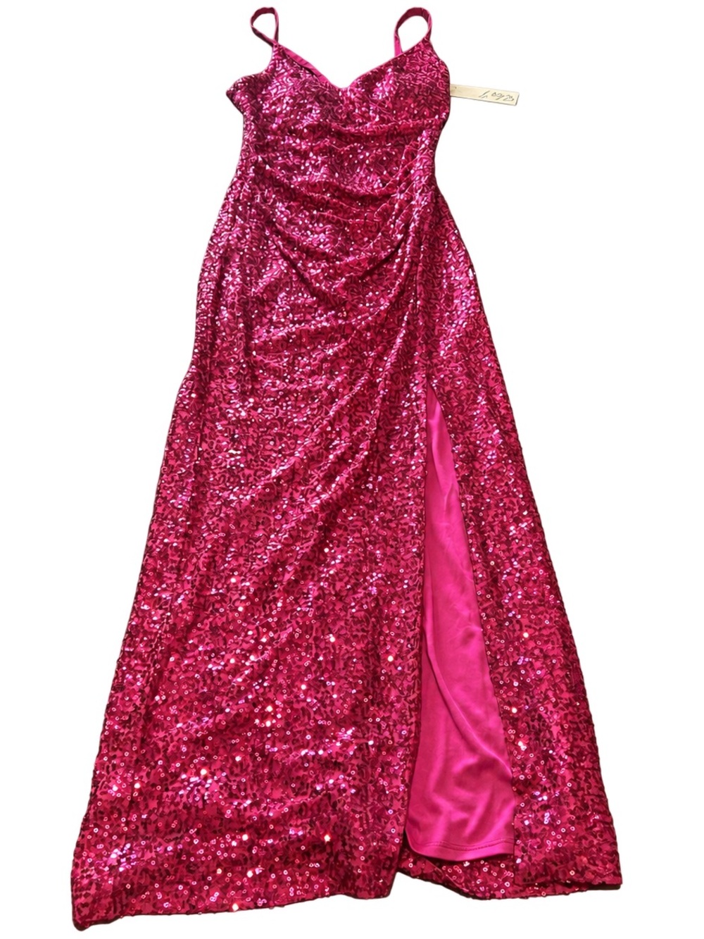 NWT Eliza J Pink Sequin Formal Maxi Dress Size 6